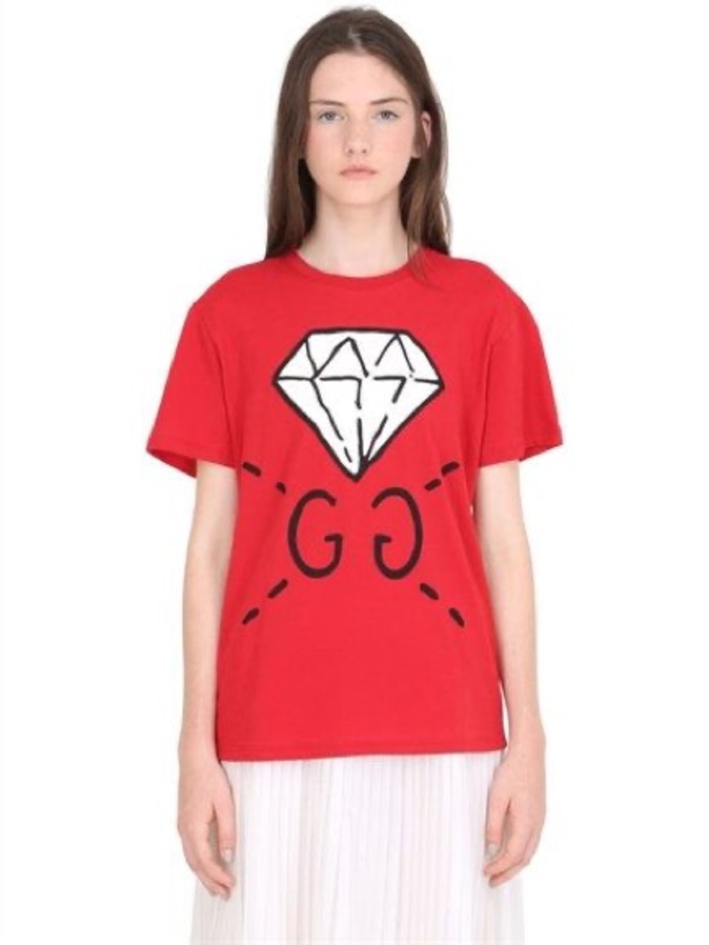 Gucci Diamond Print Cotton Jersey T-shirt in Red